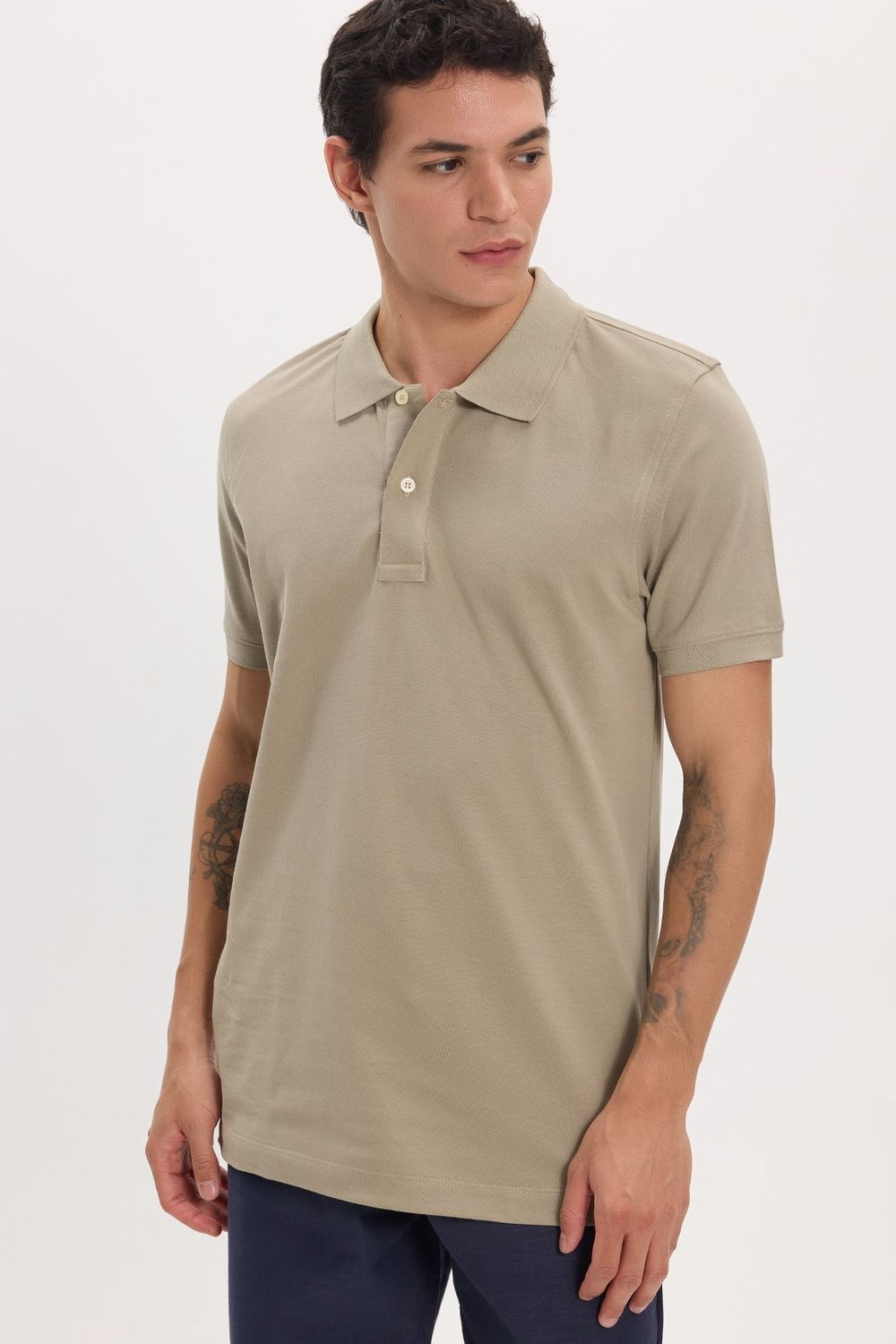 Erkek Slim Fit Dar Kesim Premium Seri %100 Pamuk Yumuşak Dokulu Merserize Kahve Polo Yaka Tişört 