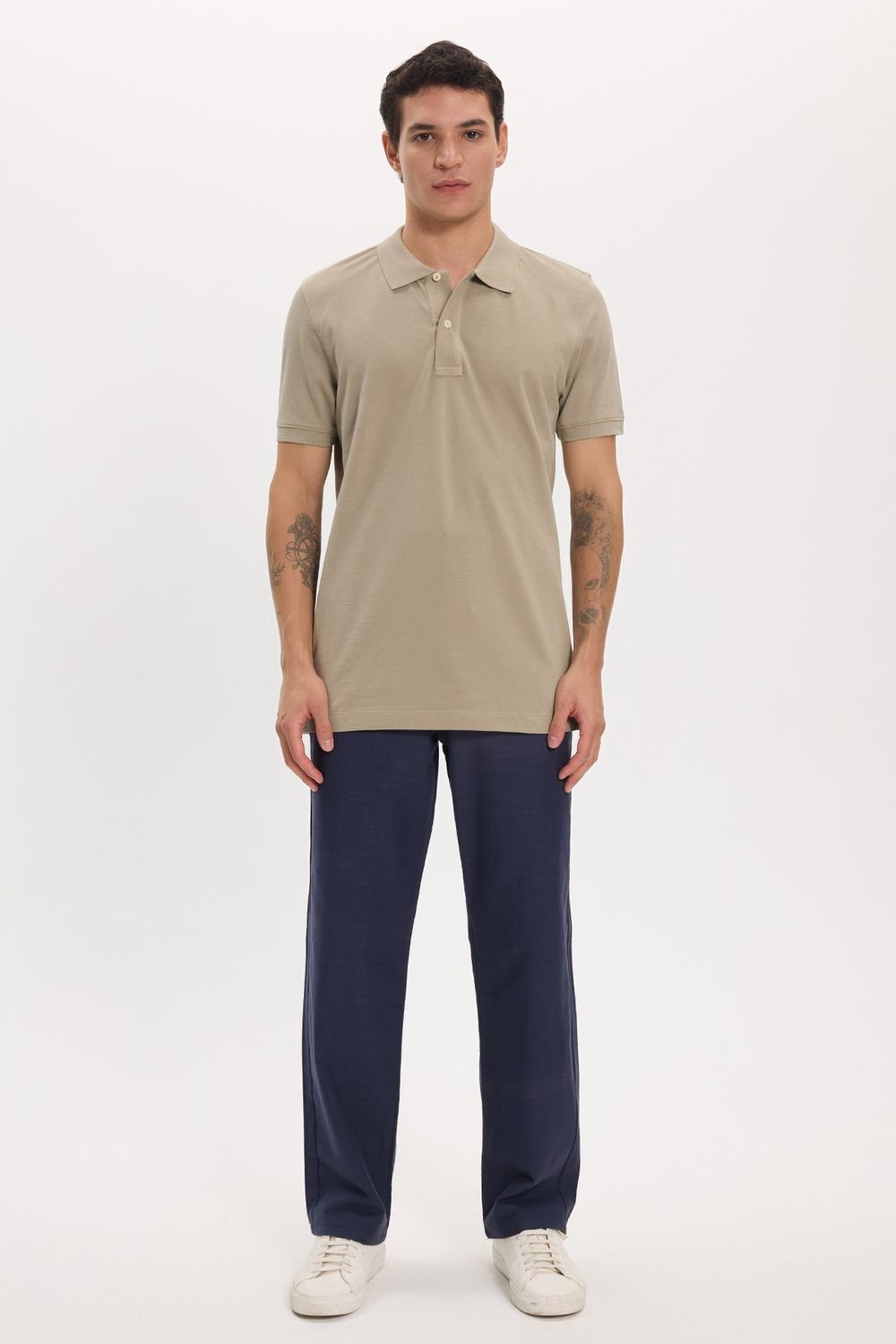Erkek Slim Fit Dar Kesim Premium Seri %100 Pamuk Yumuşak Dokulu Merserize Kahve Polo Yaka Tişört 