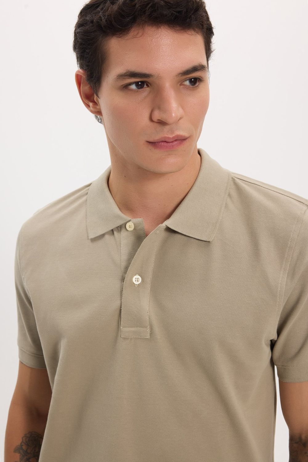 Erkek Slim Fit Dar Kesim Premium Seri %100 Pamuk Yumuşak Dokulu Merserize Kahve Polo Yaka Tişört 
