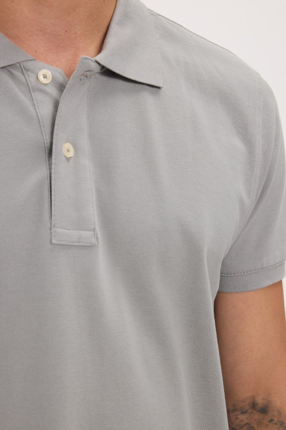 Erkek Slim Fit Dar Kesim Premium Seri %100 Pamuk Yumuşak Dokulu Merserize Gri Polo Yaka Tişört 
