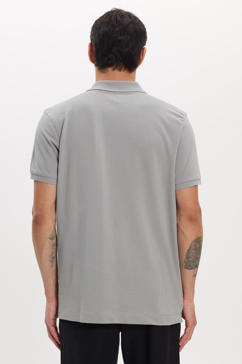 Erkek Slim Fit Dar Kesim Premium Seri %100 Pamuk Yumuşak Dokulu Merserize Gri Polo Yaka Tişört 