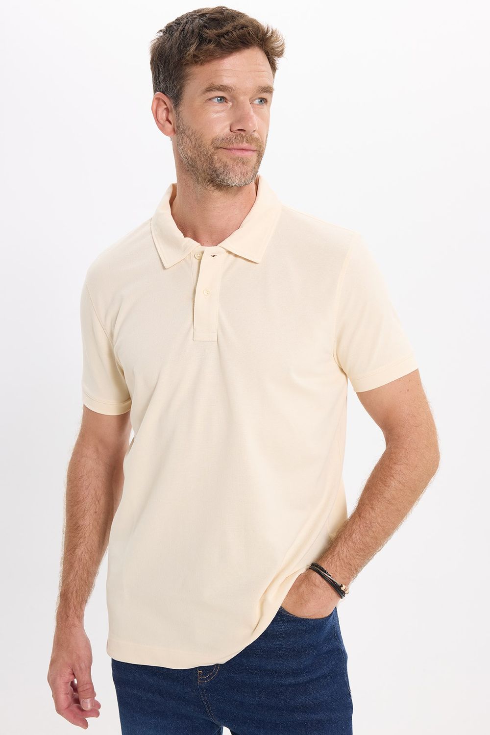 SLIM FIT PLAIN PIQUE T-SHIRT EGY 26/2  TİŞÖRT