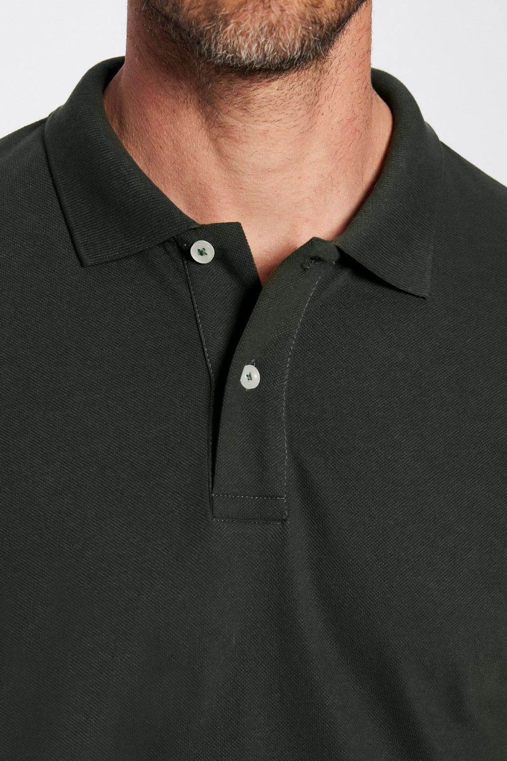 Erkek Slim Fit Dar Kesim %100 Pamuk Kısa Kollu Polo Yaka Haki Tişört