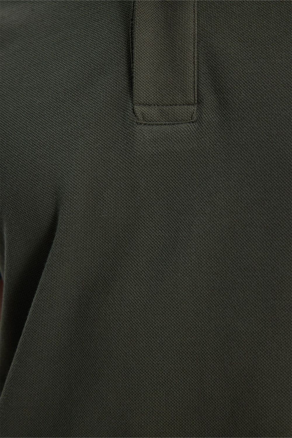 Erkek Slim Fit Dar Kesim %100 Pamuk Kısa Kollu Polo Yaka Yeşil Tişört