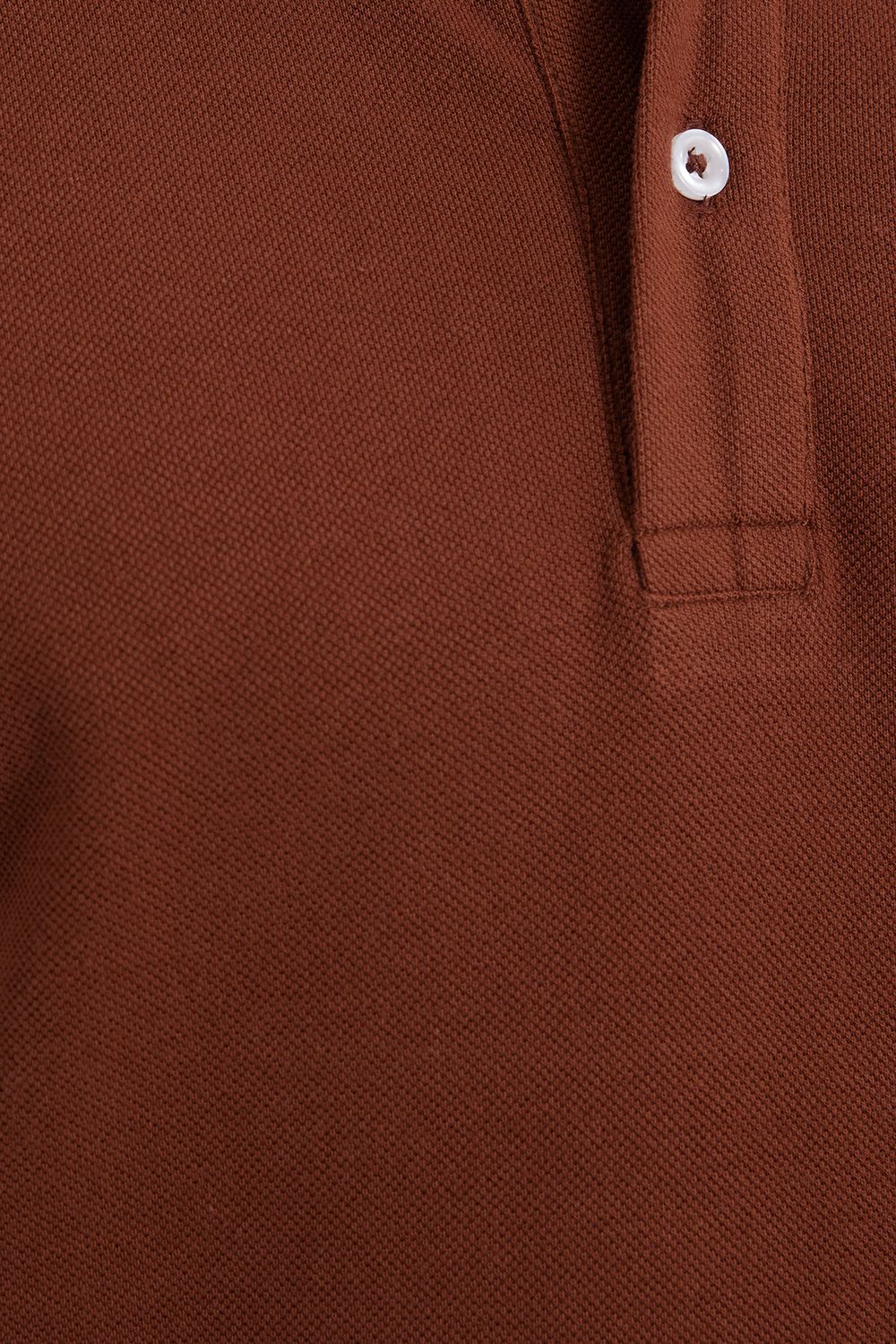 Erkek Slim Fit Dar Kesim %100 Pamuk Kahverengi Polo Yaka Tişört