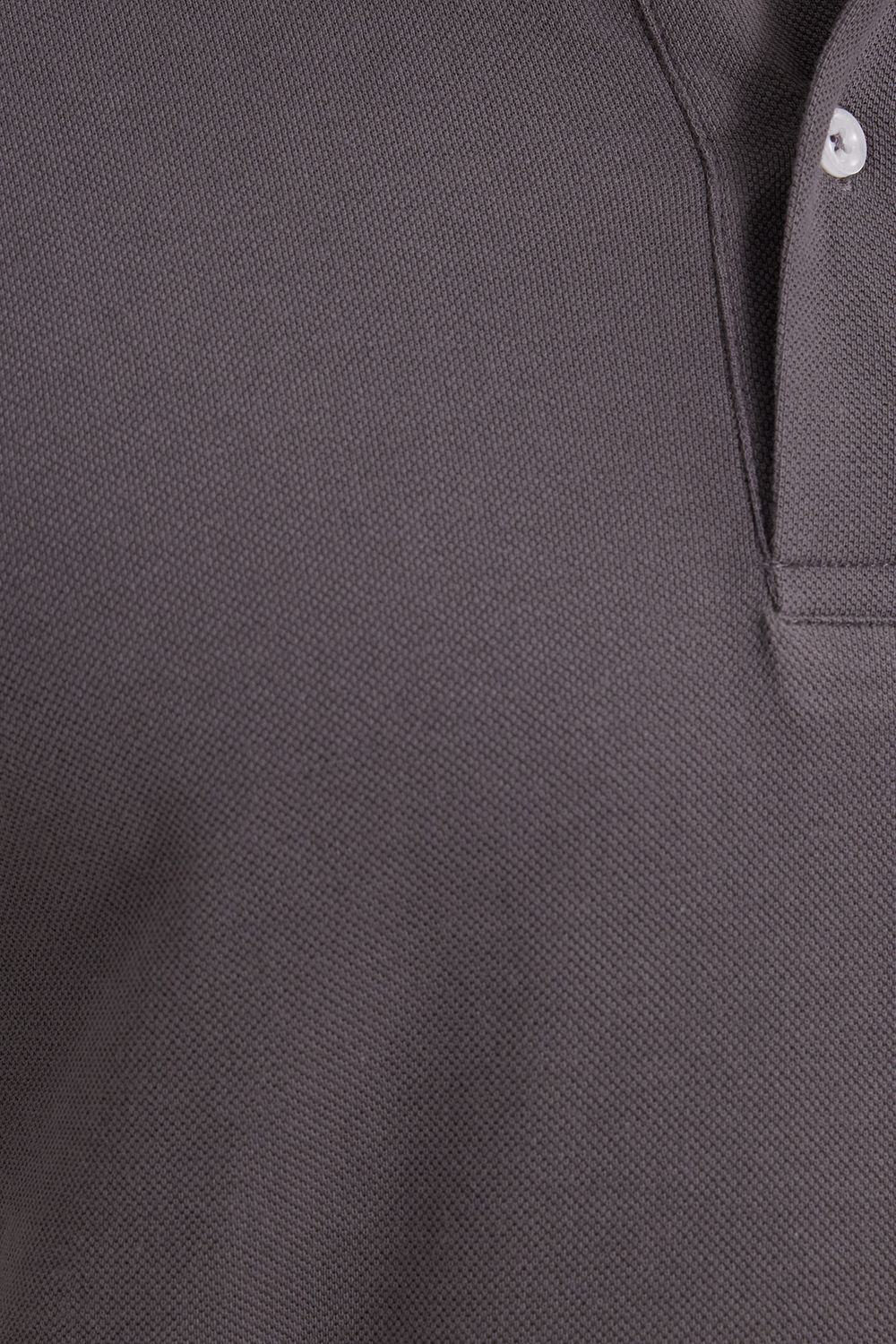 Erkek Slim Fit Dar Kesim %100 Pamuk Gri Polo Yaka Tişört