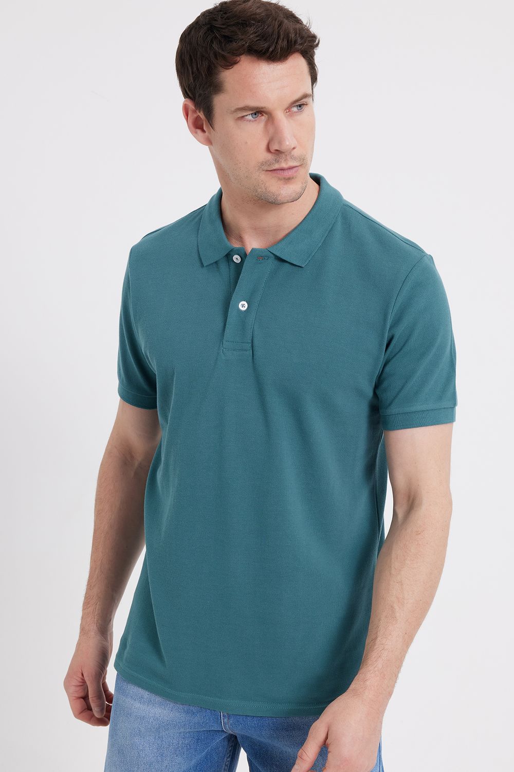 SLIM FIT PLAIN PIQUE T-SHIRT 25/26  TİŞÖRT