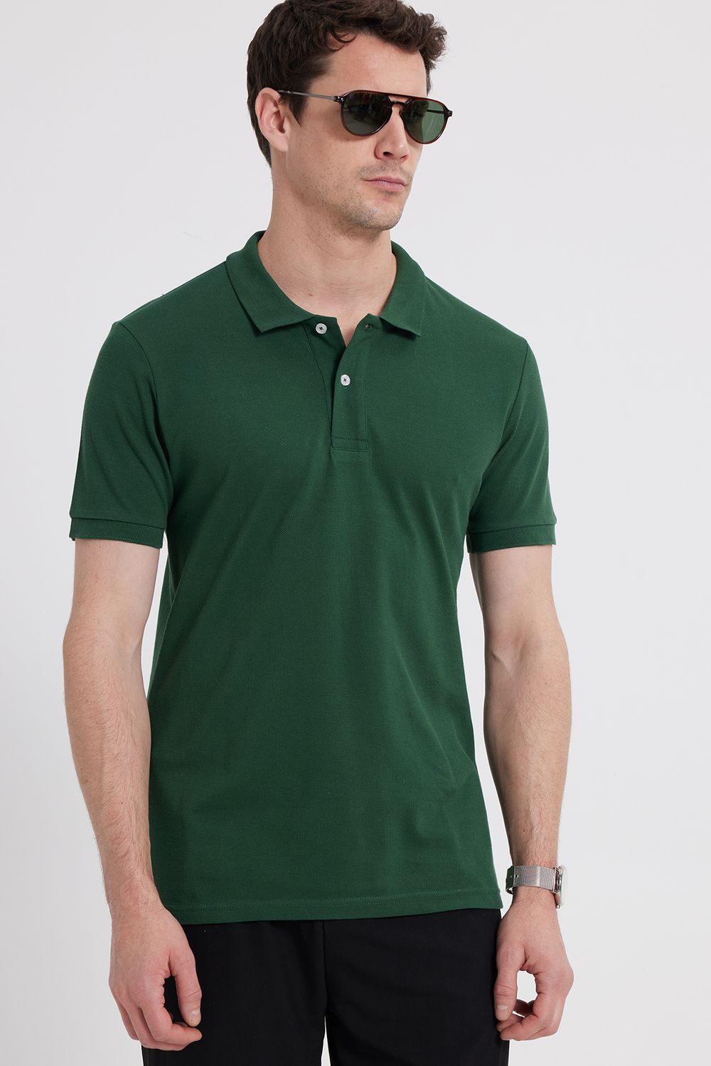 SLIM FIT PLAIN PIQUE T-SHIRT 25/26  TİŞÖRT