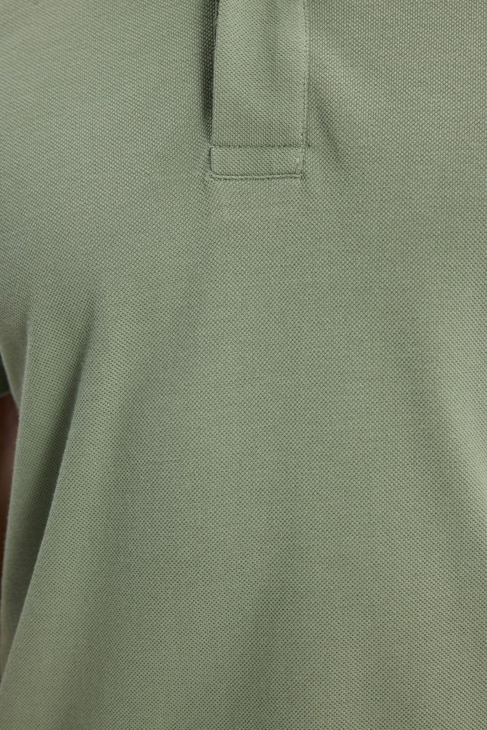 Erkek Slim Fit Dar Kesim %100 Pamuk Kısa Kollu Polo Yaka Yeşil Tişört
