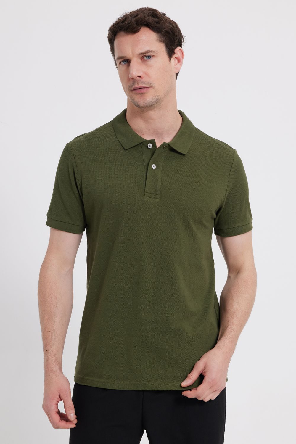 SLIM FIT PLAIN PIQUE T-SHIRT 25/26  TİŞÖRT
