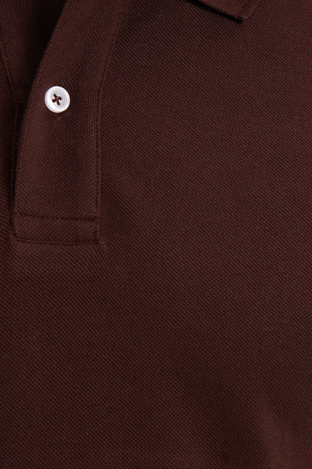 Erkek Slim Fit Dar Kesim %100 Pamuk Kahverengi Polo Yaka Tişört