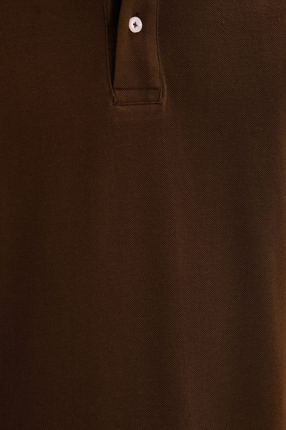 Erkek Slim Fit Dar Kesim %100 Pamuk Kısa Kollu Polo Yaka Kahverengi Tişört