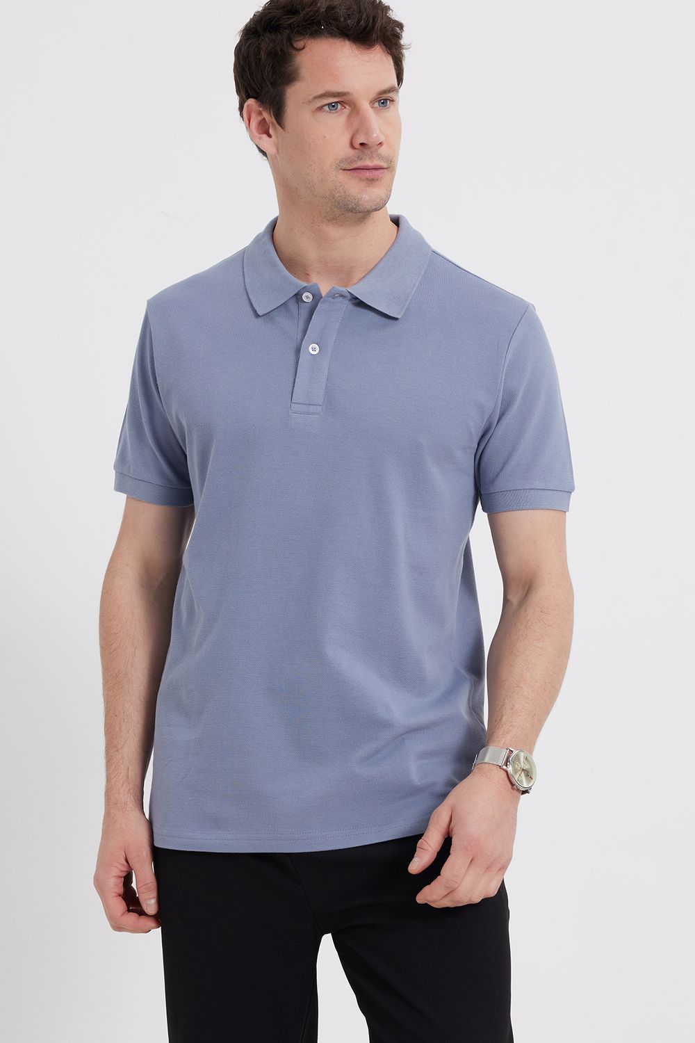 SLIM FIT PLAIN PIQUE T-SHIRT 25/26  TİŞÖRT