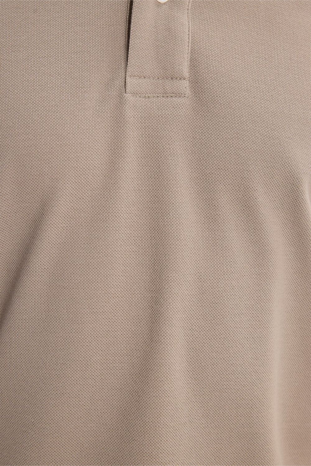 Erkek Slim Fit Dar Kesim %100 Pamuk Kısa Kollu Polo Yaka Vizon Tişört