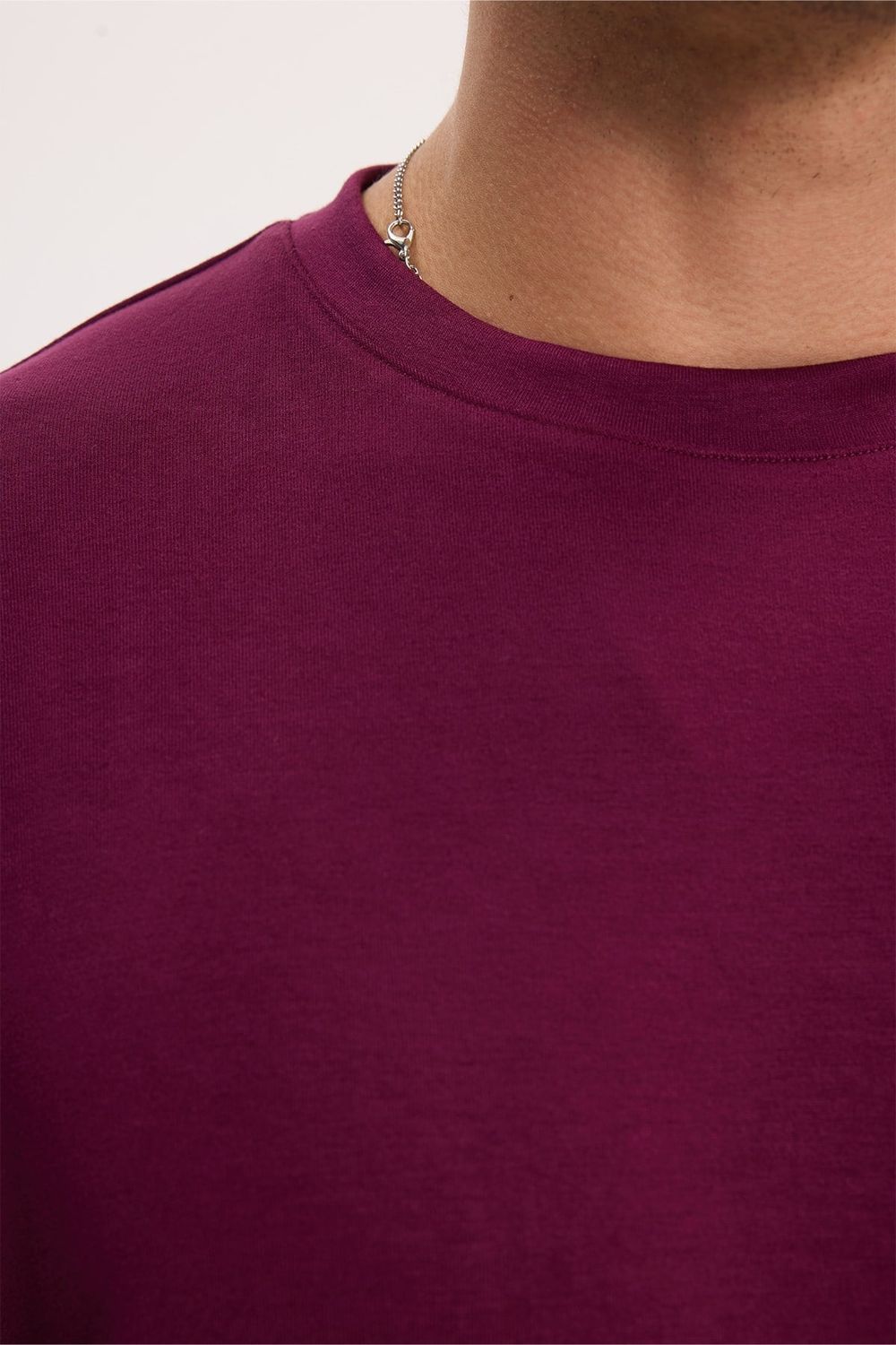 Erkek Regular Fit Rahat Kesim Ekstra Soft Modal Kumaş Bisiklet Yaka Kısa Kollu Bordo Tişört