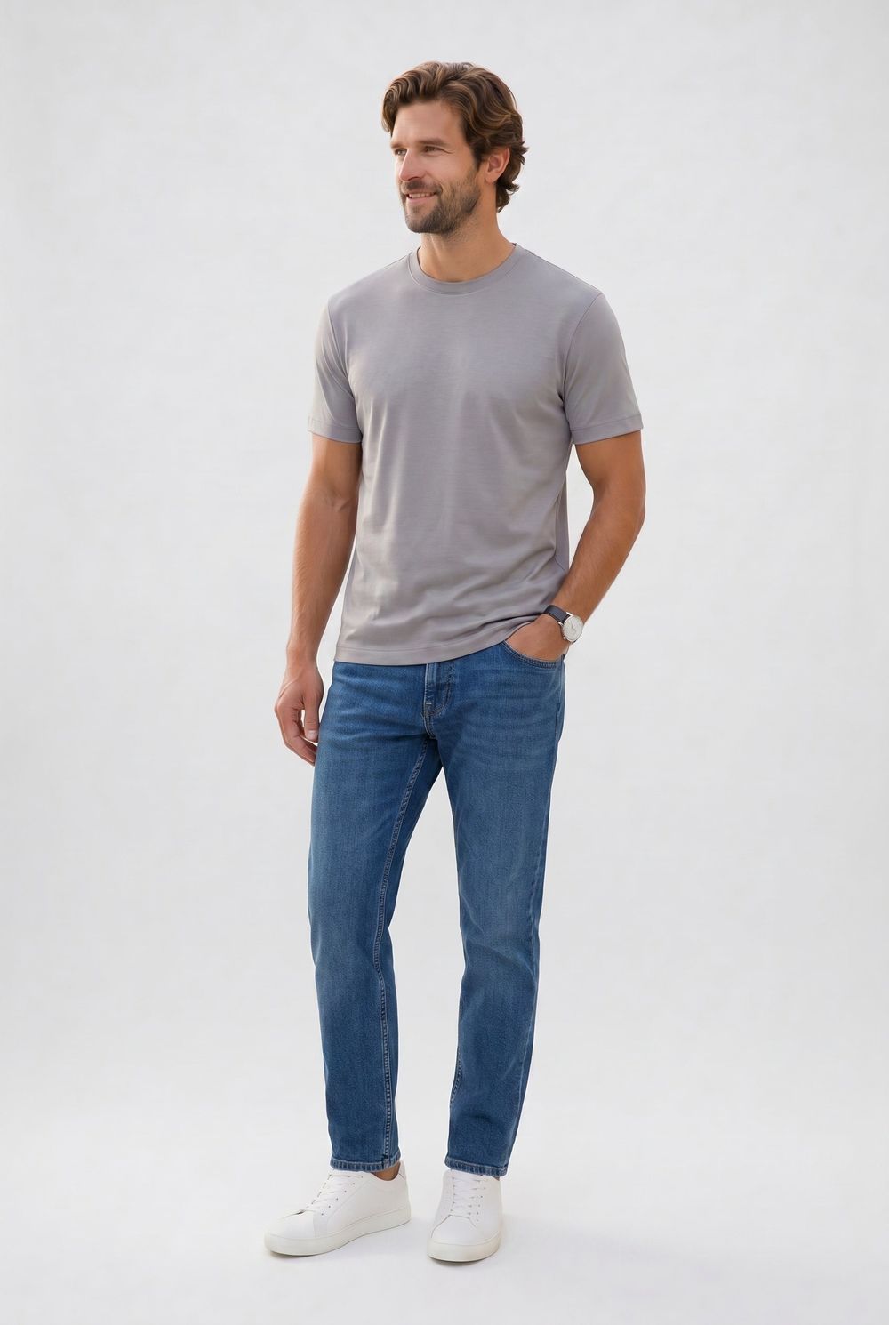 REGULAR FIT SHORT SLV PLAIN OYS CREW NECK T-SHIRT