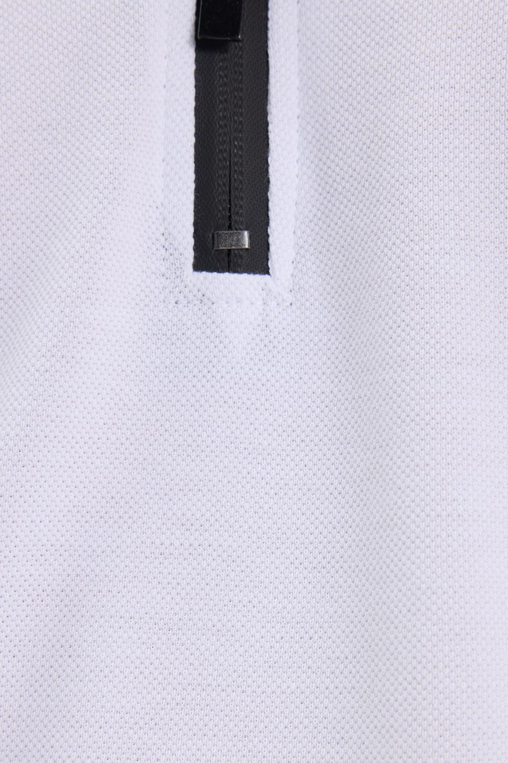 Erkek Slim Fit Dar Kesim %100 Pamuk Kısa Kollu Fermuarlı Beyaz Polo Yaka Tişört