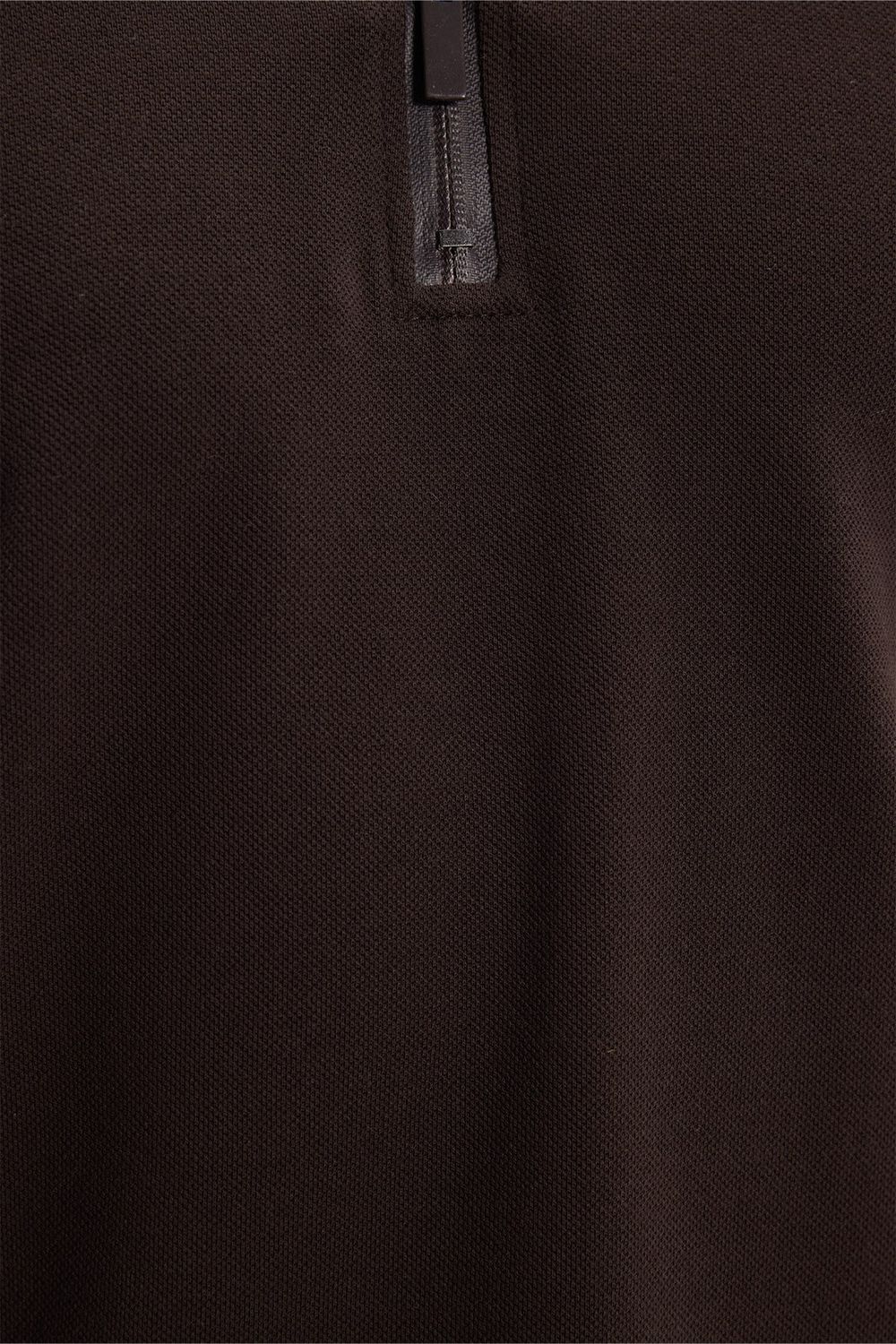 SLIM FIT T-SHIRT PIQUE ZIPPER COLLAR STRONG  TİŞÖRT