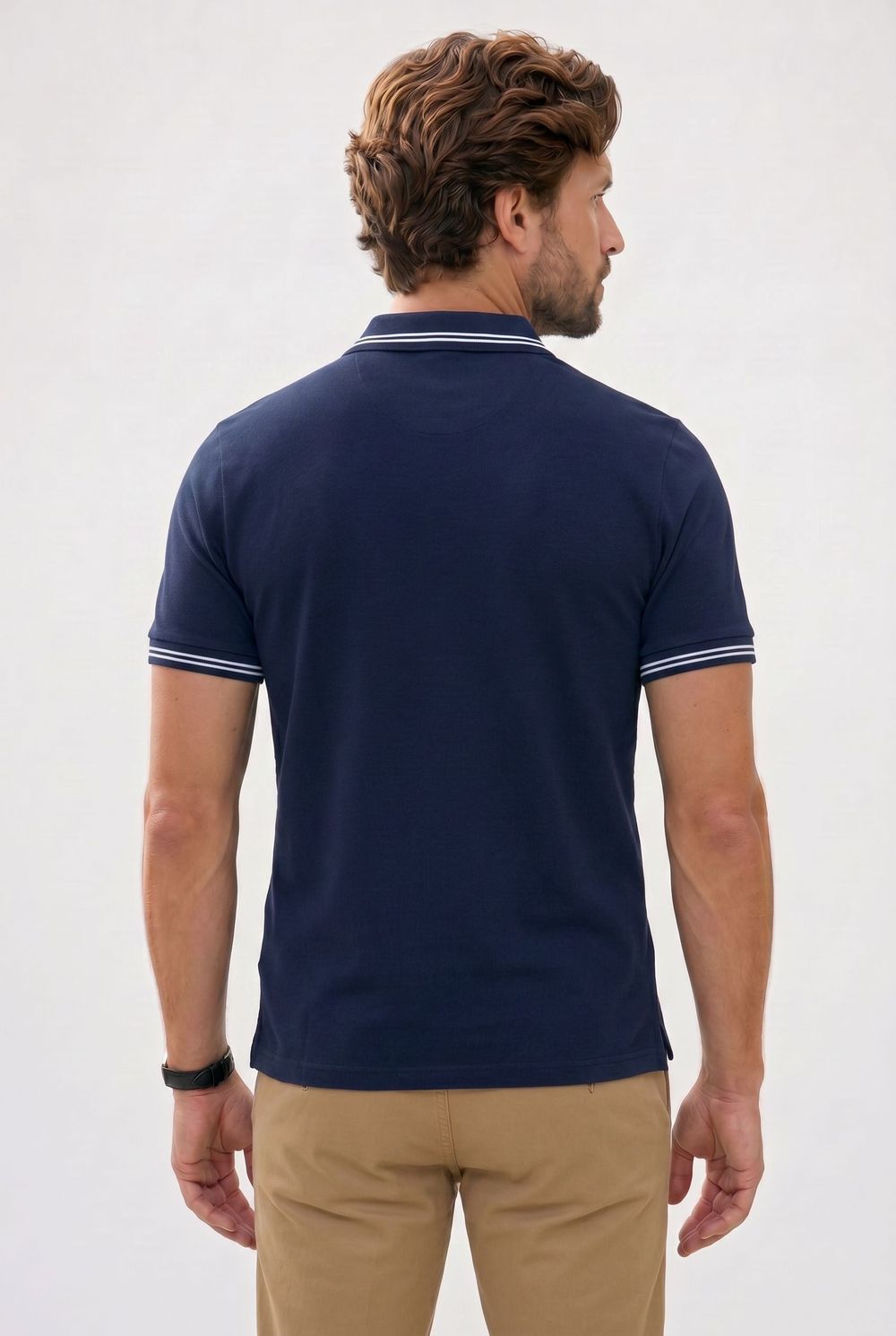 SLIM FIT T-SHIRT PIQUE ZIPPER COLLAR STRONG  TİŞÖRT