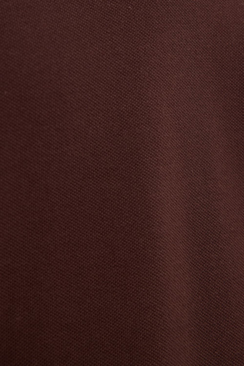 Erkek Slim Fit Dar Kesim %100 Pamuklu Çizgili Detaylı V Yaka Kahverengi  Polo Yaka Tişört