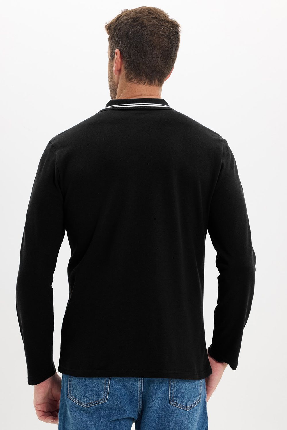 SLIM FIT LONG SLV PIQUE T-SHIRT MANE