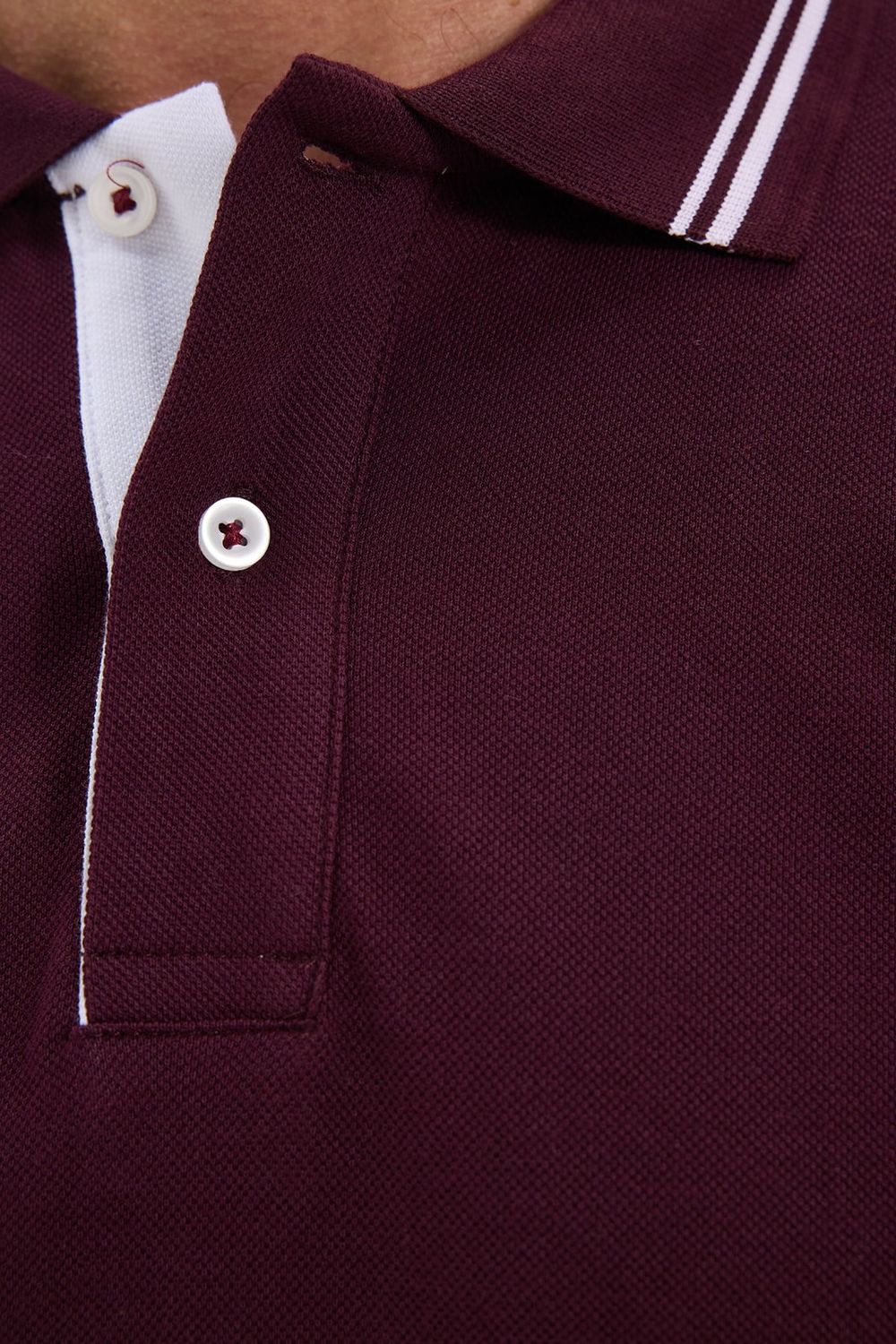 Erkek Slim Fit Dar Kesim %100 Pamuk Uzun Kollu Bordo Polo Yaka Tişört
