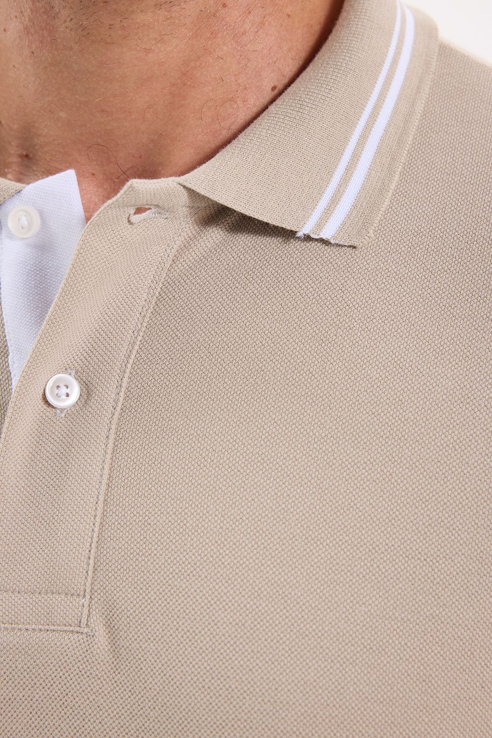 Erkek Slim Fit Dar Kesim %100 Pamuk Uzun Kollu Taş Polo Yaka Tişört
