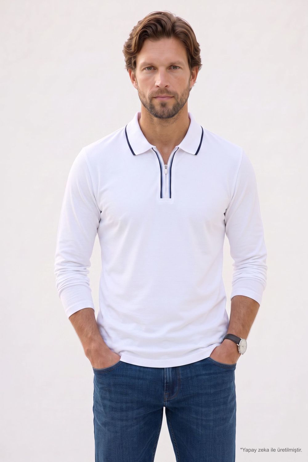 SLIM FIT LONG SLV PIQUE T-SHIRT CASEMIRO