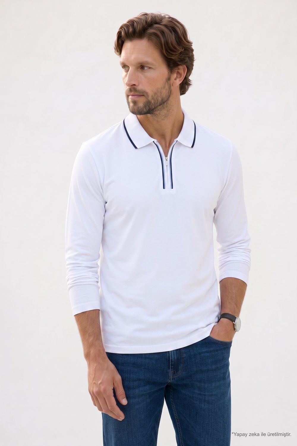 SLIM FIT LONG SLV PIQUE T-SHIRT CASEMIRO