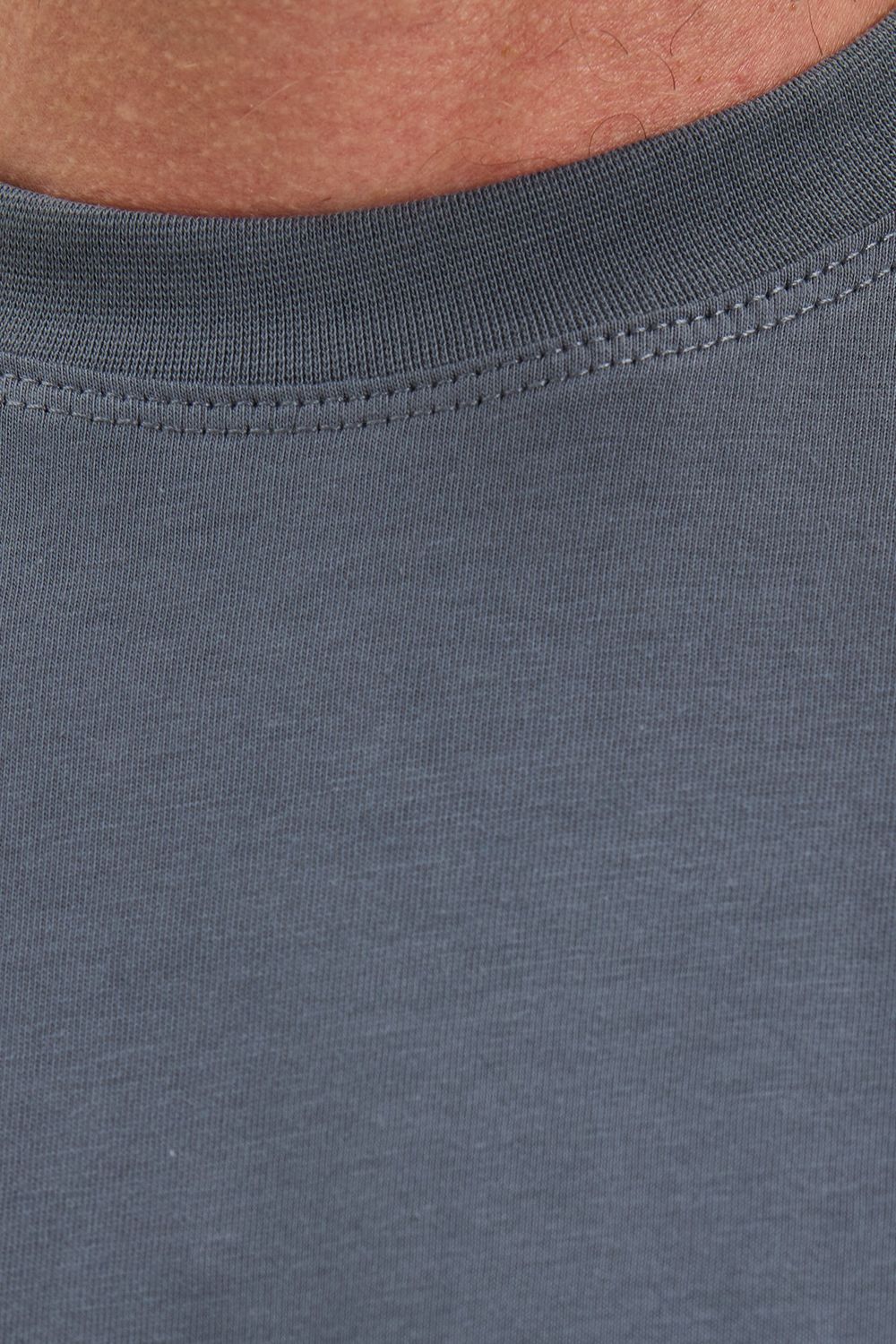 Erkek Loose Fit Rahat Kesim %100 Pamuk Kısa Kollu Gri Bisiklet Yaka Tişört