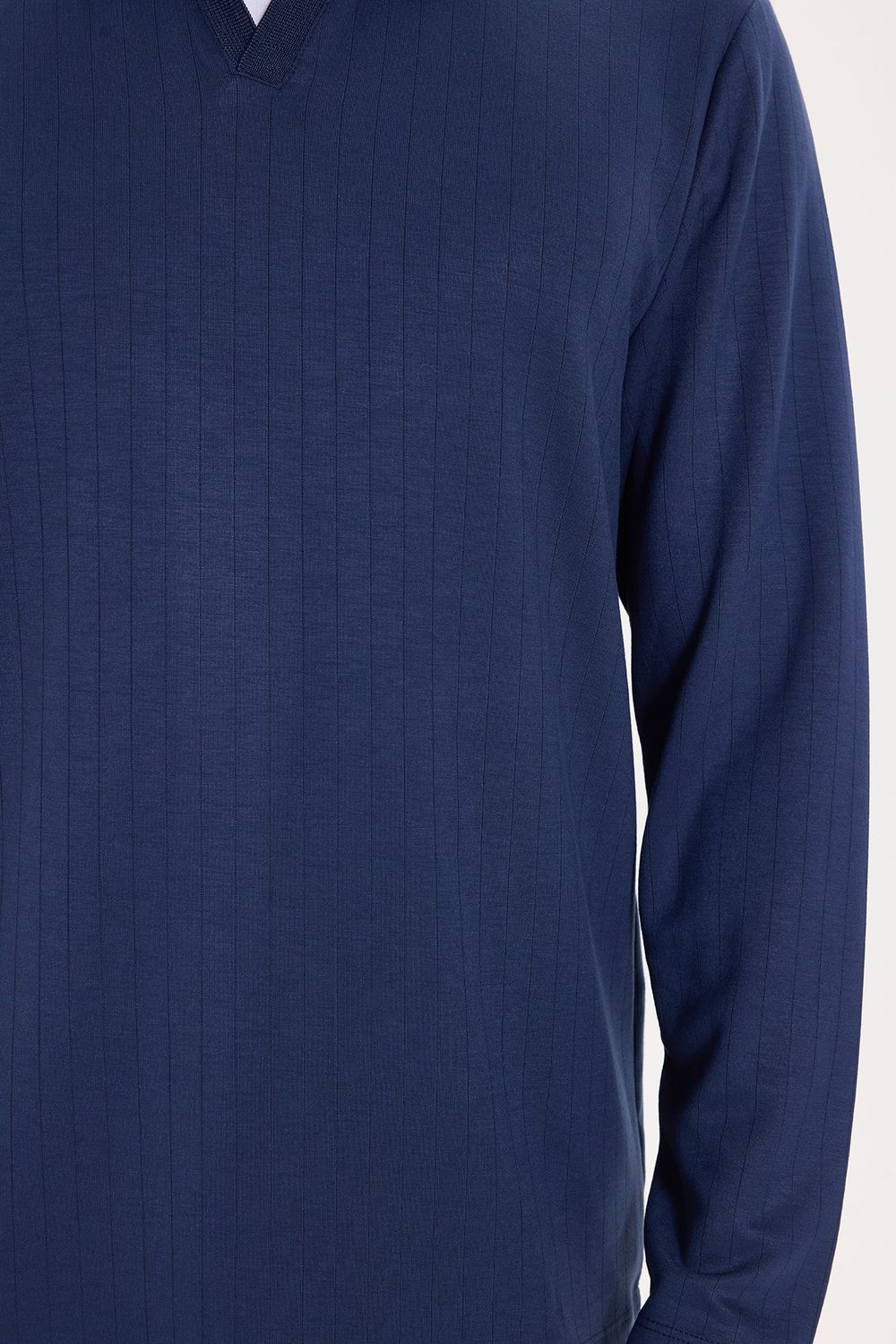 SLIM FIT LONG SLV STRIPED POLO COLLAR  T-SHIRT OYS