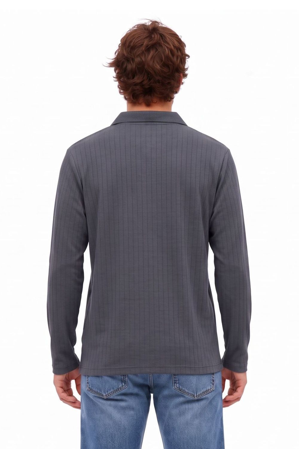 SLIM FIT LONG SLV STRIPED ZIPPER POLO COLLAR DEMBELE  T-SHIRT OYS