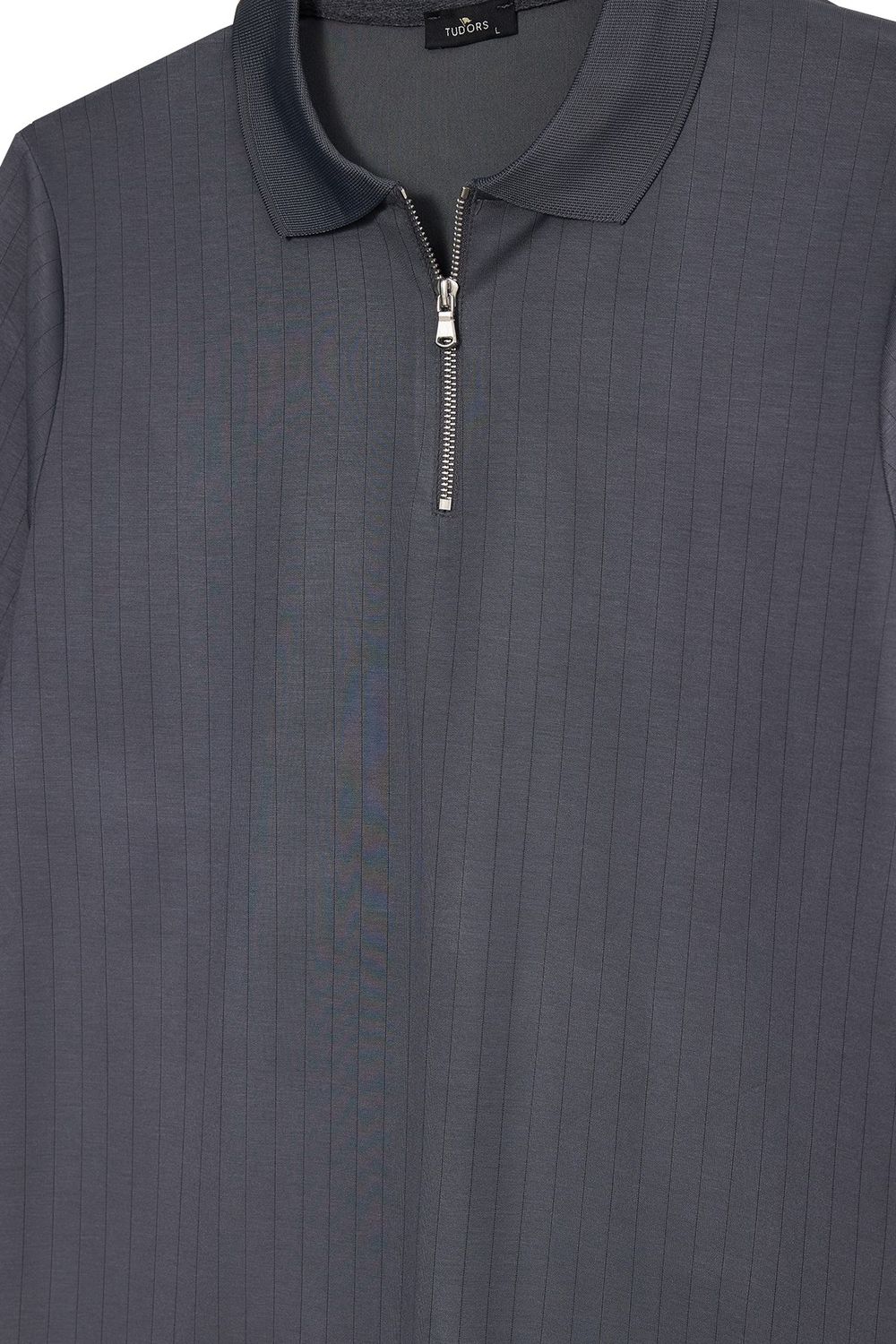 SLIM FIT LONG SLV STRIPED ZIPPER POLO COLLAR DEMBELE  T-SHIRT OYS