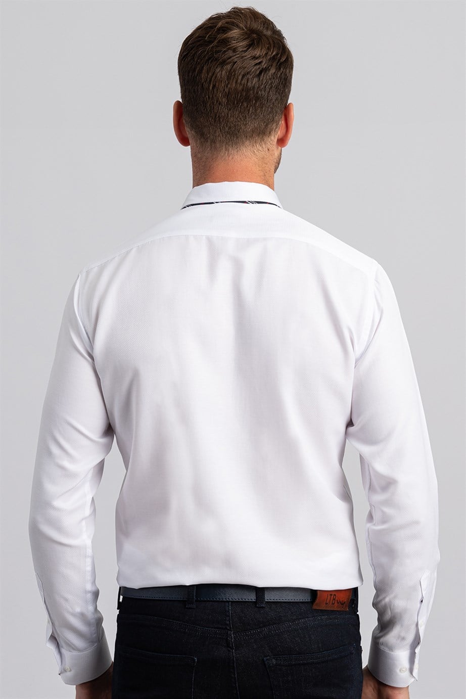 Uzun Slim Fit Düz Erkek Gömlek