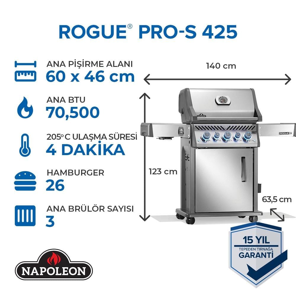 Napoleon Rogue Pro S 425 RSIB Gazlı Barbekü | Gazlı Mangal