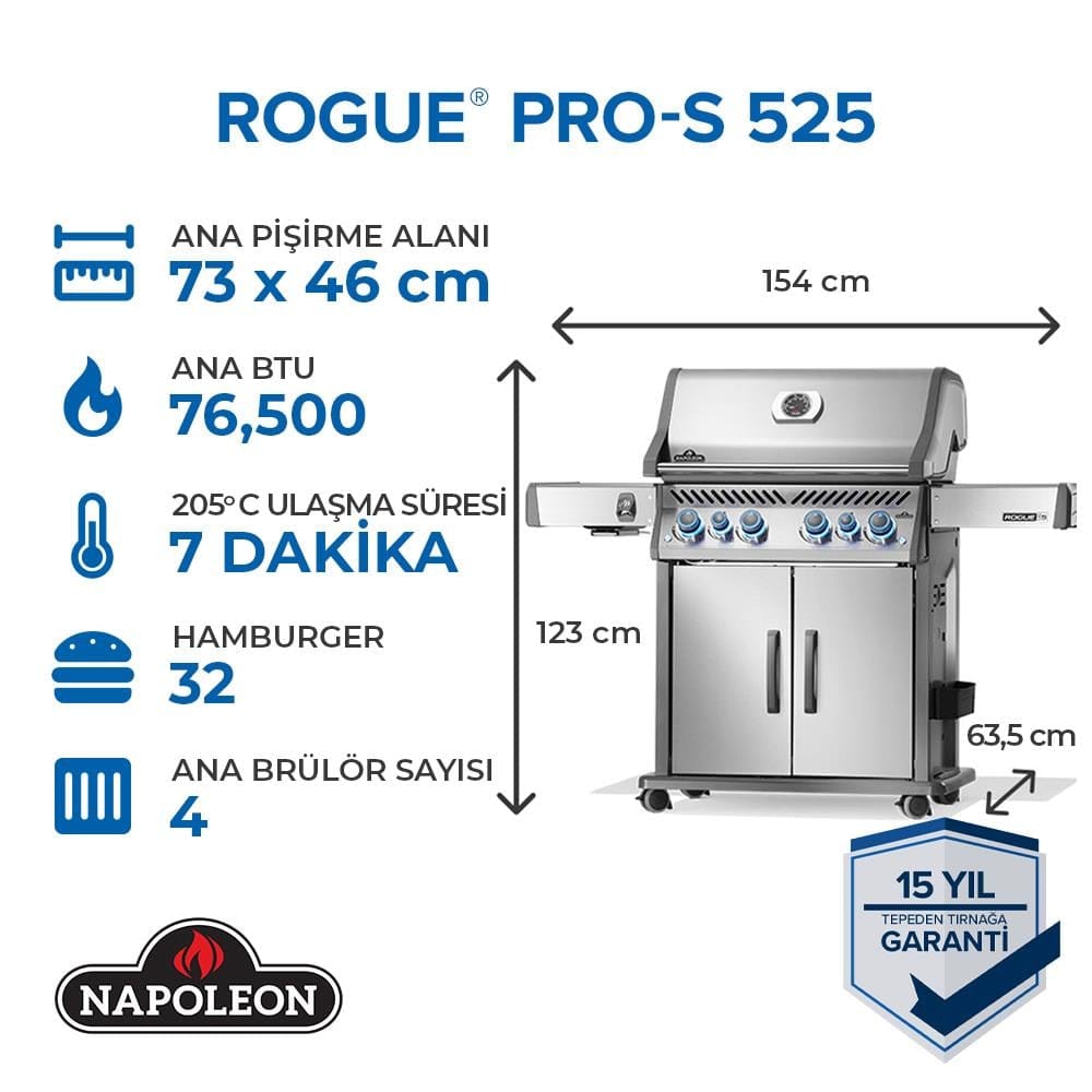 Napoleon Rogue Pro S 525 RSIB Gazlı Barbekü | Gazlı Mangal