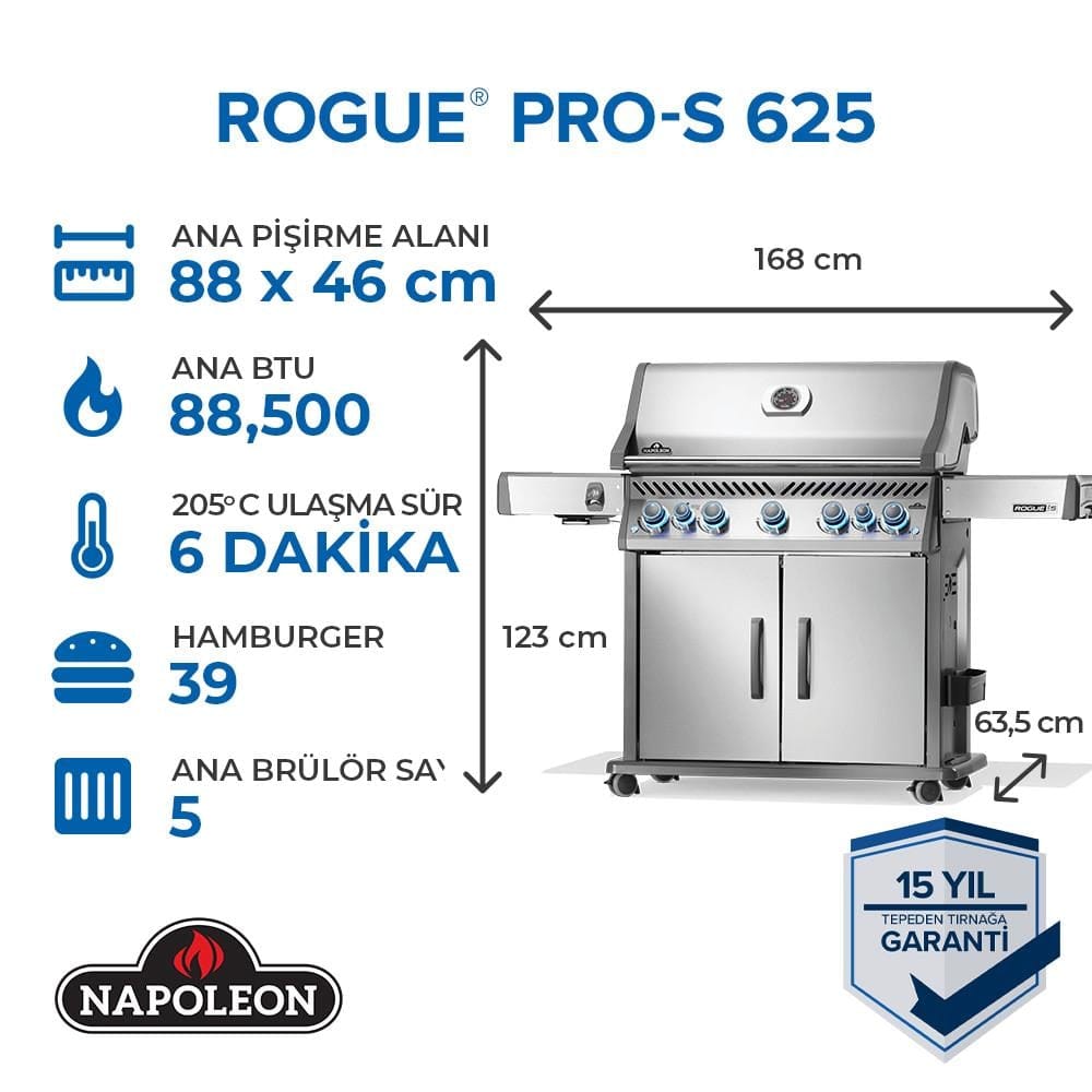 Napoleon Rogue Pro S 625 RSIB Gazlı Barbekü | Gazlı Mangal