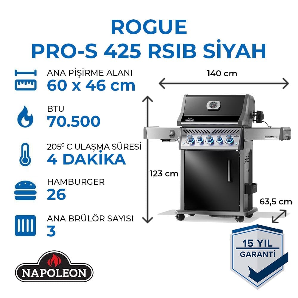 Rogue Pro S 425 RSIB Gazlı Mangal Siyah