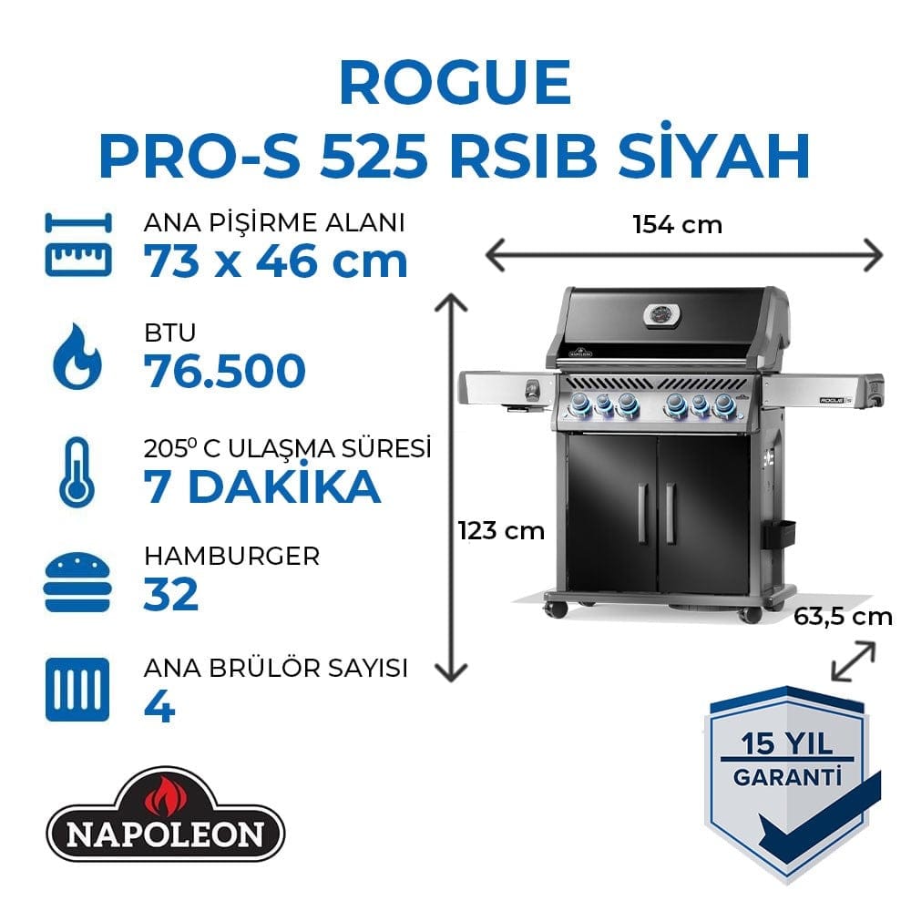 Rogue Pro S 525 RSIB Gazlı Mangal Siyah
