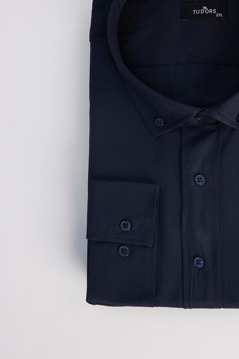 Büyük Beden Düğmeli Yaka Pamuklu Kolay Ütü Düz Erkek Gömlek