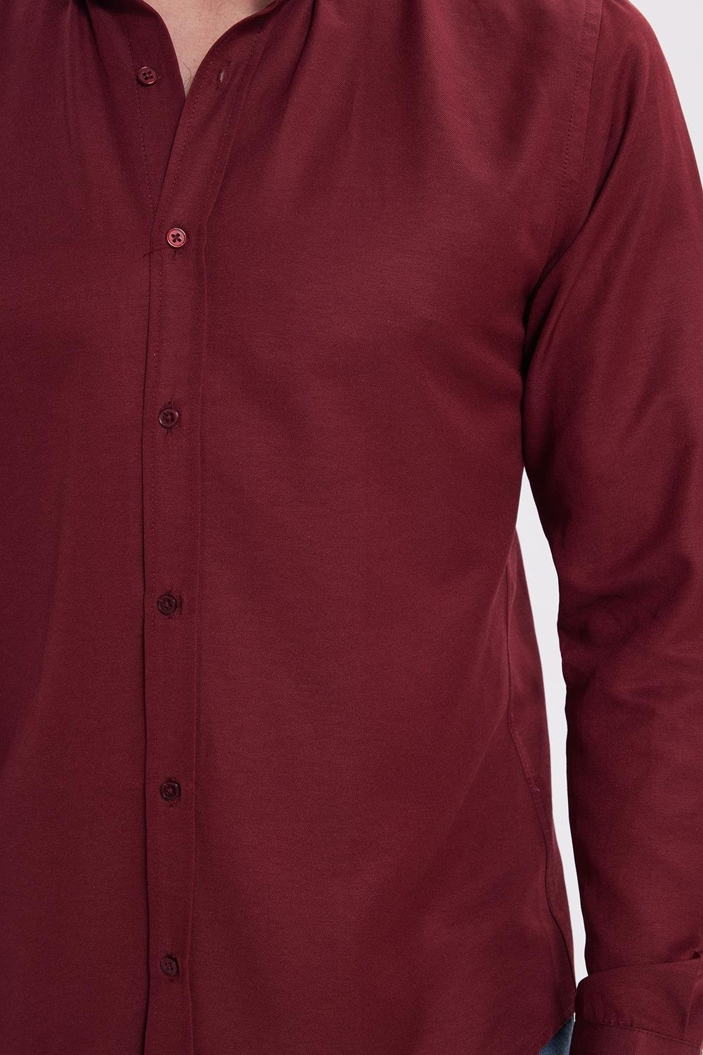 Slim Fit Uzun Kollu Düğmeli Yaka Pamuklu Kolay Ütü Düz Erkek Gömlek