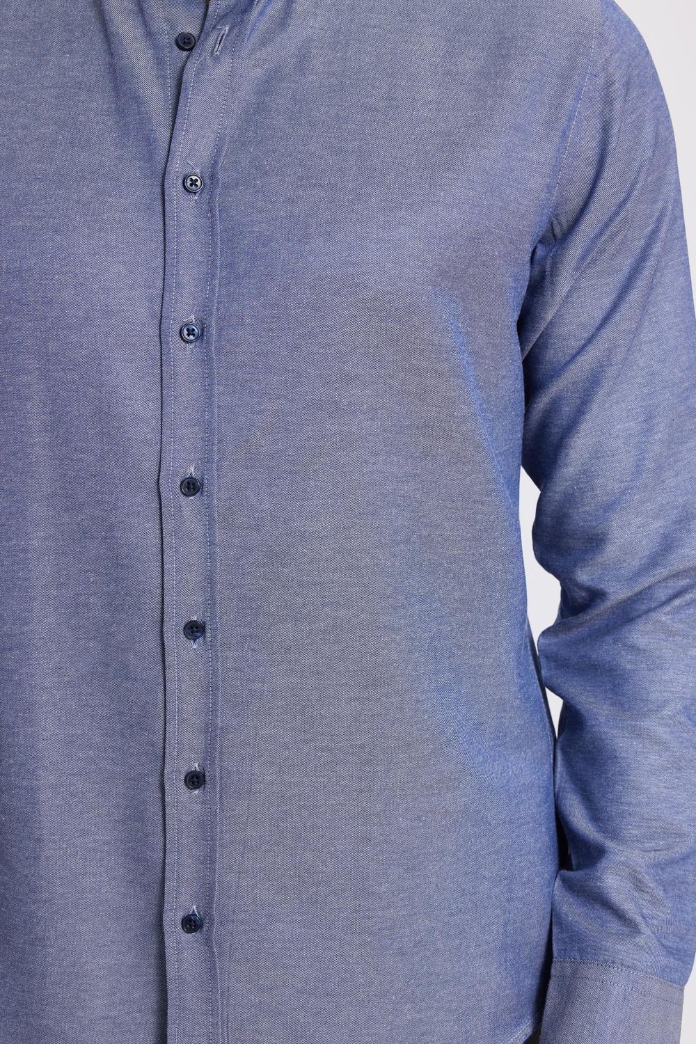 Slim Fit Uzun Kollu Düğmeli Yaka Pamuklu Kolay Ütü Düz Erkek Gömlek