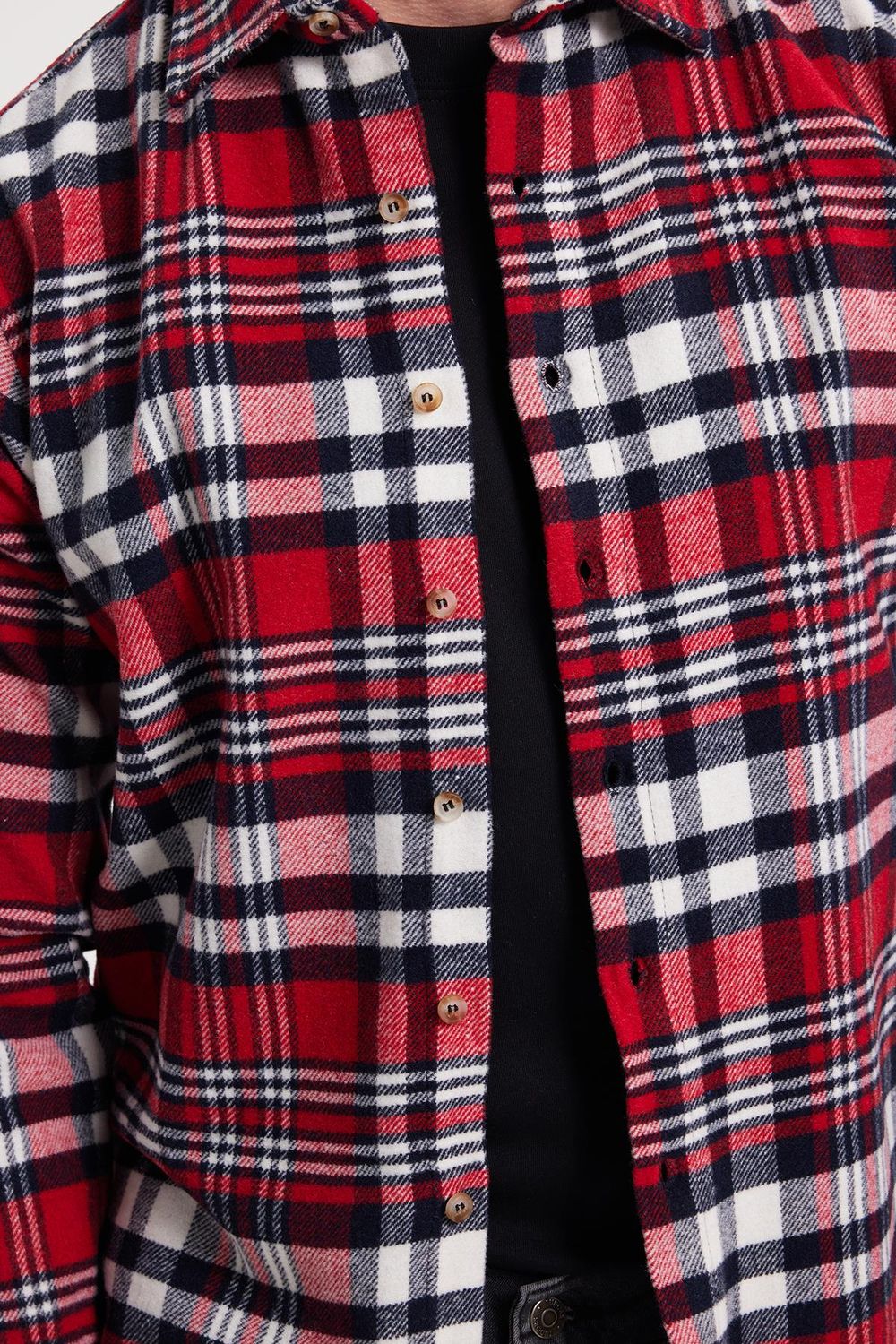 Erkek Slim Fit Dar Kesim Kareli Kışlık Oduncu Gömlek