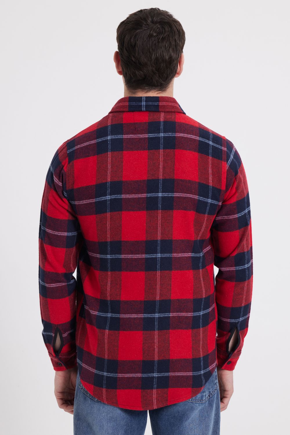 Erkek Slim Fit Dar Kesim Kareli Kışlık Oduncu Gömlek