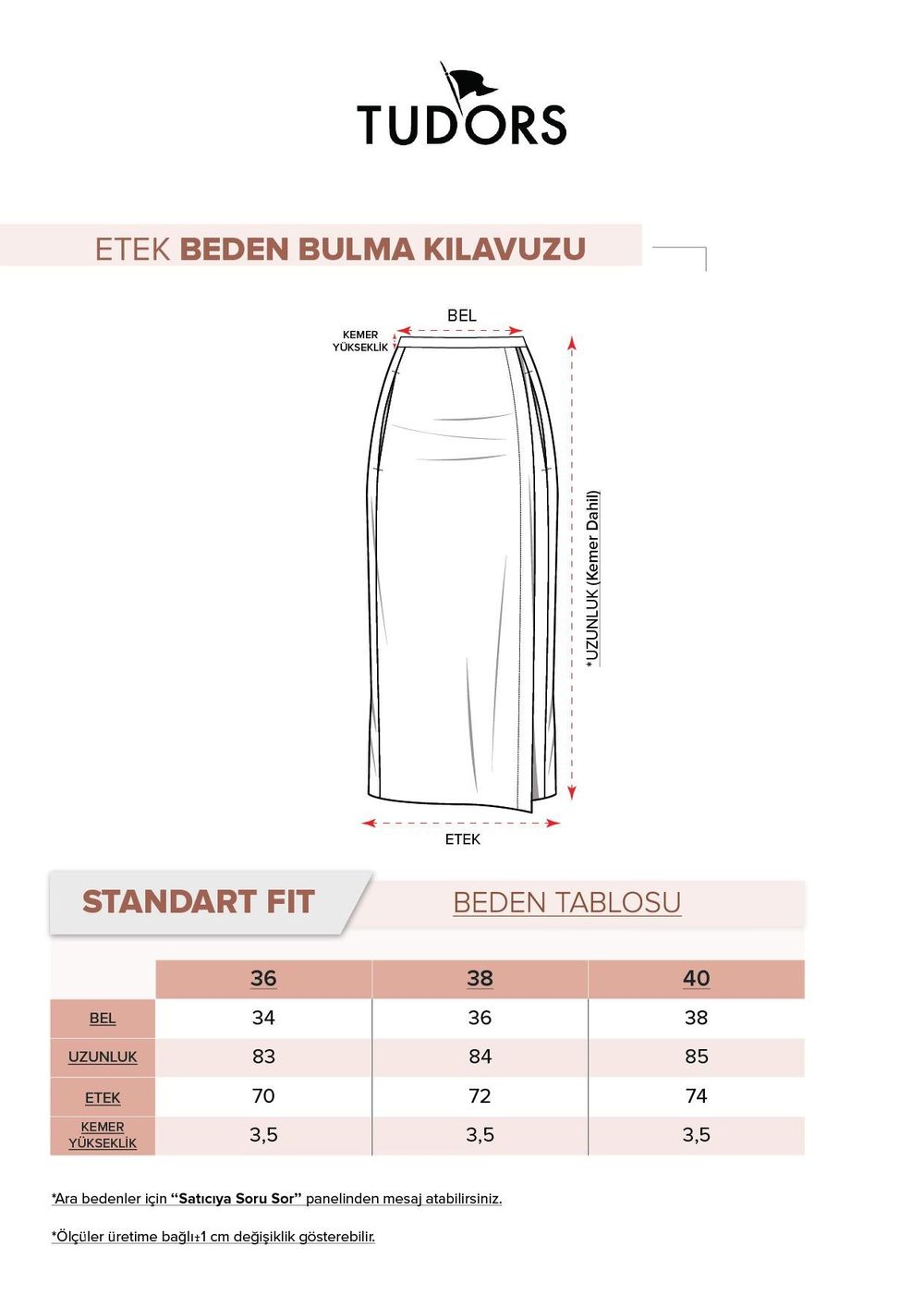 Kadın Standart Fit Düğmeli Viskon Lastikli Baskılı Midi Boy Etek