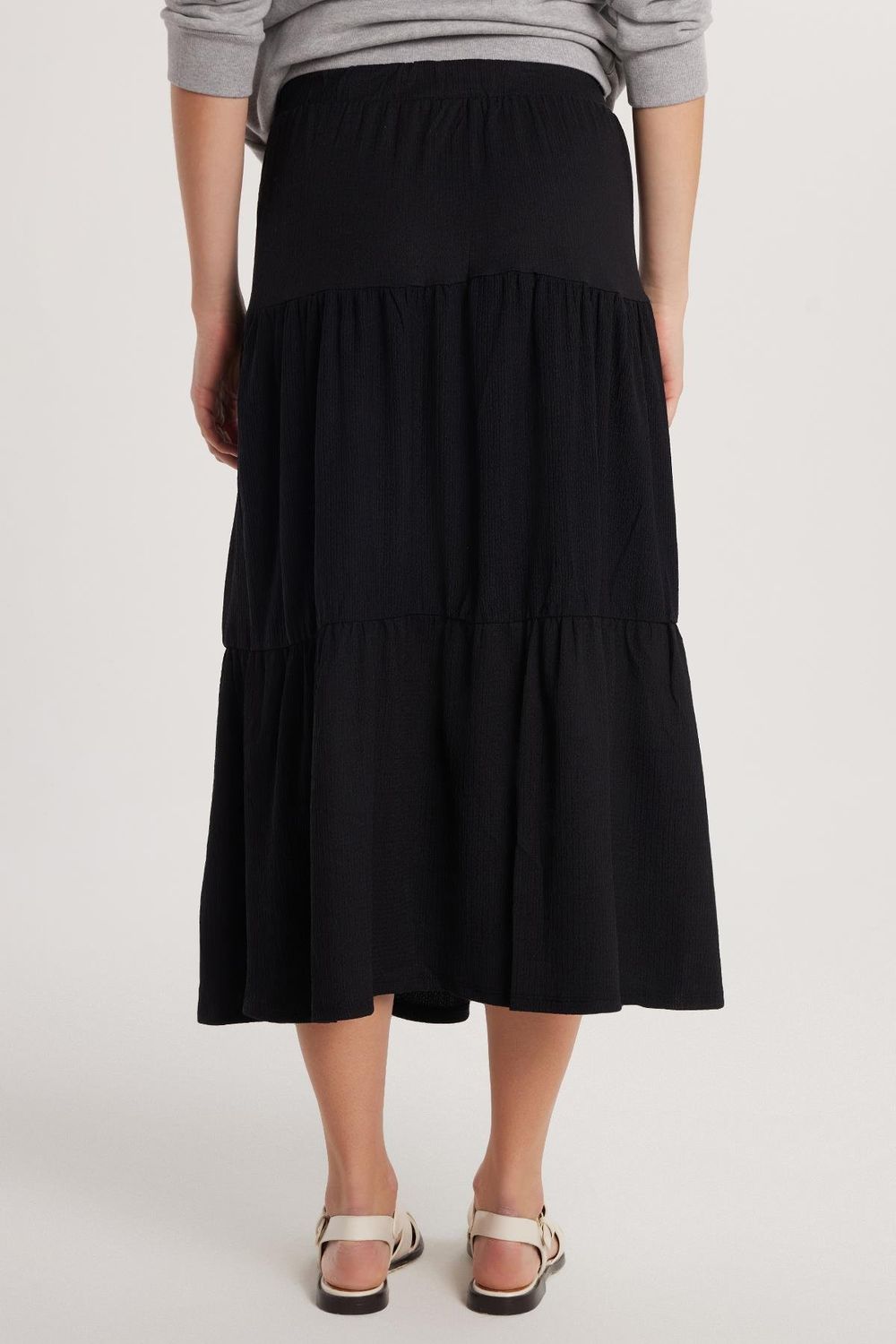 Kadın Regular Fit Pamuklu Düz Siyah Etek