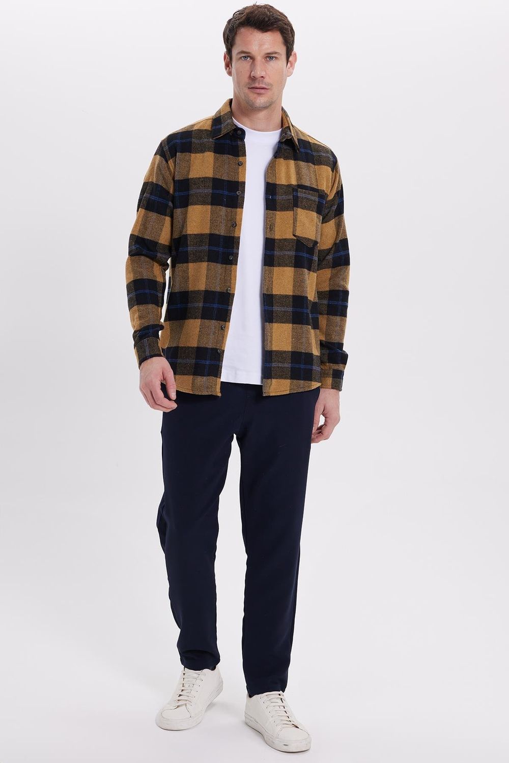 Erkek Regular Fit Rahat Kesim Kışlık Kareli Oduncu Gömlek