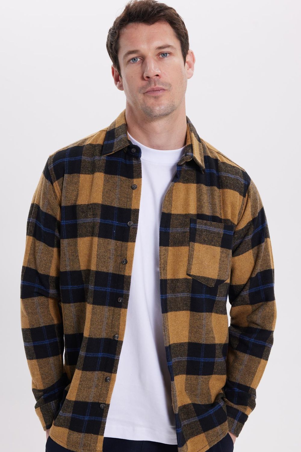 Erkek Regular Fit Rahat Kesim Kışlık Kareli Oduncu Gömlek