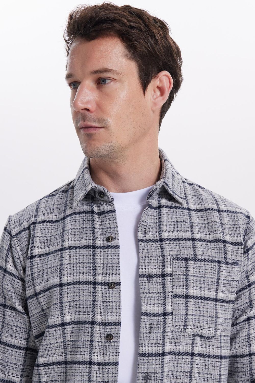 Erkek Regular Fit Rahat Kesim Kışlık Kareli Oduncu Gömlek