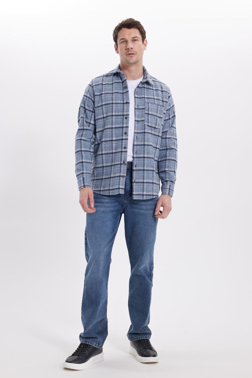 Erkek Regular Fit Rahat Kesim Kışlık Kareli Oduncu Gömlek